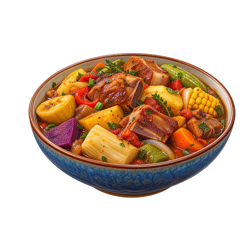 Stewed Pork and Ground Provisions sticker illustration