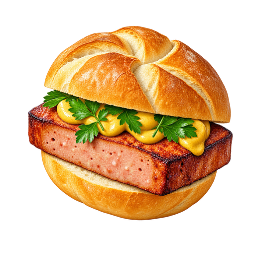 Leberkässemmel sticker illustration