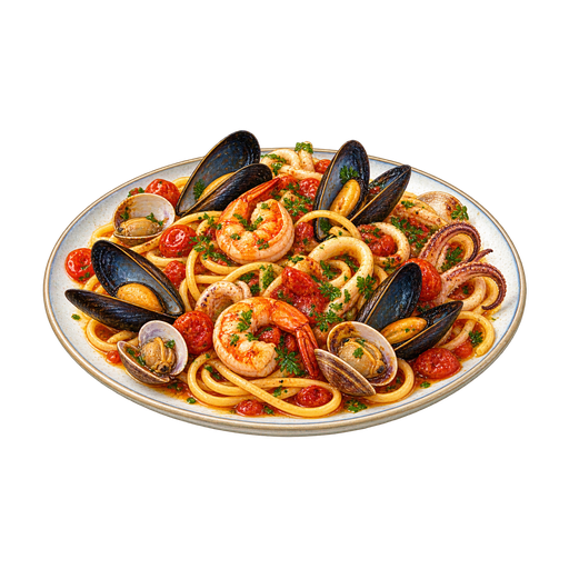 Linguine allo Scoglio sticker illustration
