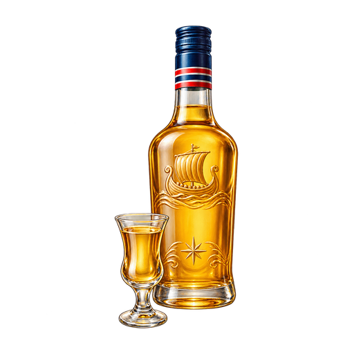 Linie Aquavit sticker illustration