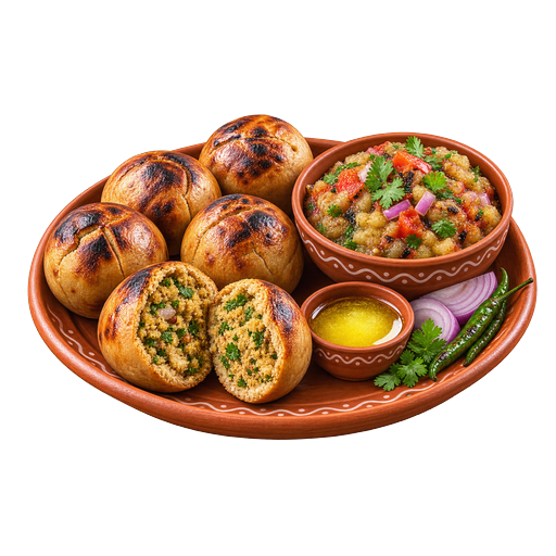 Litti chokha sticker illustration