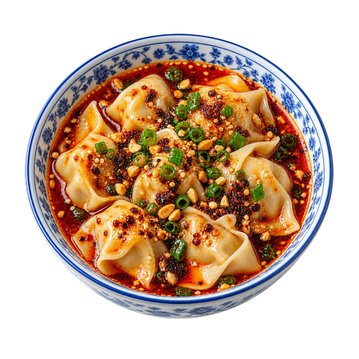 Long Wontons in Chilli Oil sticker illustration