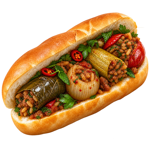 Libyan Mahshi Sandwich sticker illustration