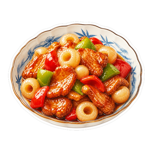 Lychee Pork sticker illustration