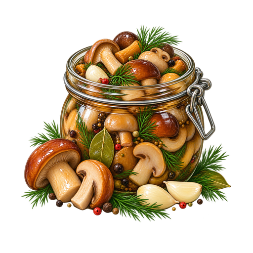 Marinated Mushrooms sticker illustration