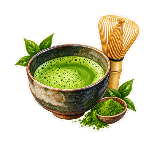 Matcha sticker illustration