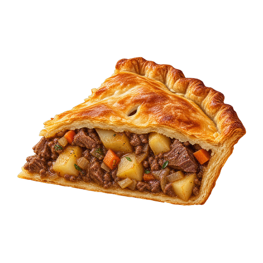 Meat and potato pie sticker illustration