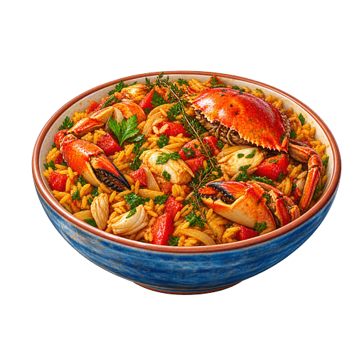 Saint Martin Crab and Rice sticker illustration