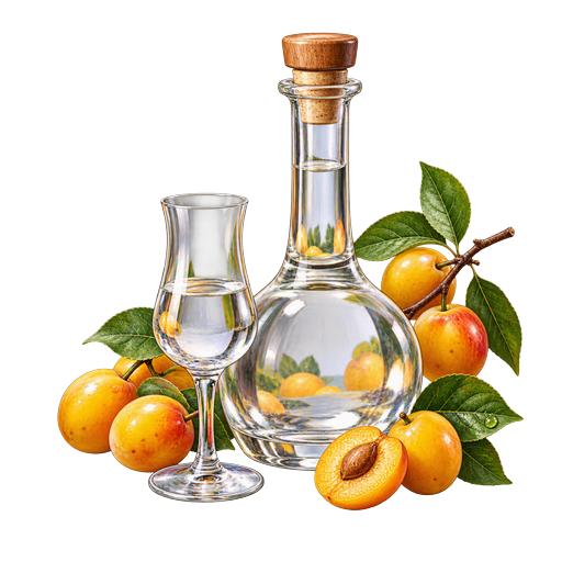 Mirabelle Brandy sticker illustration
