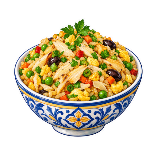 Bacalhau Fried Rice sticker illustration