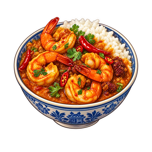 Macanese Chili Shrimps sticker illustration