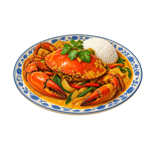 Macanese Crab Curry sticker illustration