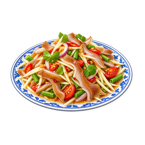 Pig's Ear and Papaya Salad sticker illustration
