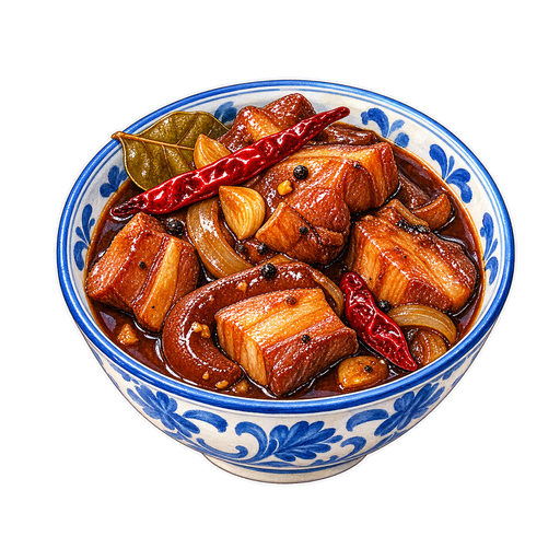 Pork with Balichao and Tamarind sticker illustration