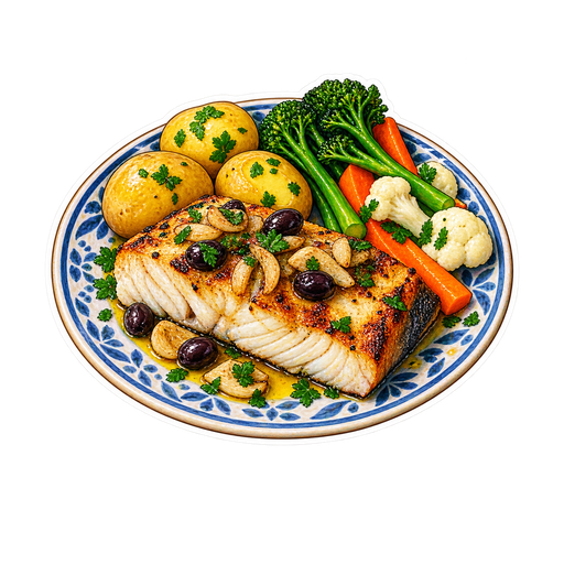 Macanese Roasted Bacalhau sticker illustration