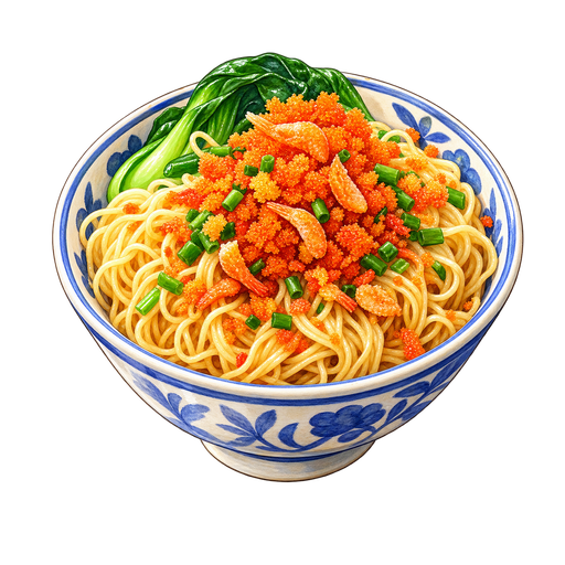 Dried Shrimp Roe Noodles sticker illustration