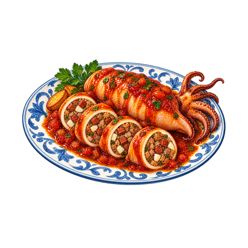 Stuffed Squid sticker illustration