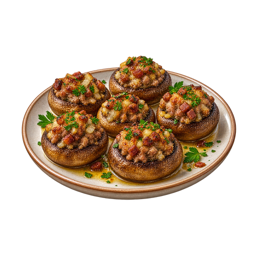 Pork-Stuffed Morel Mushrooms sticker illustration