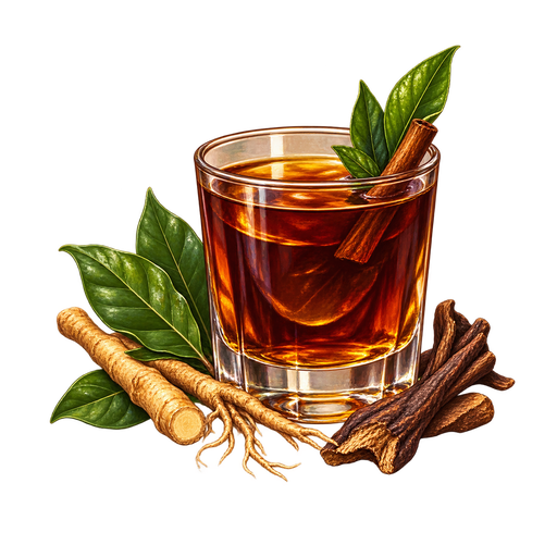 Montserrat Bush Rum sticker illustration