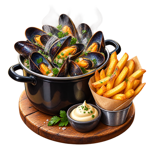 Moules-Frites sticker illustration