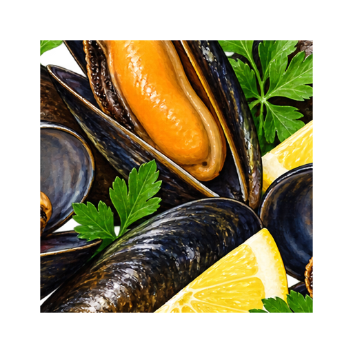 Moules parquées sticker illustration