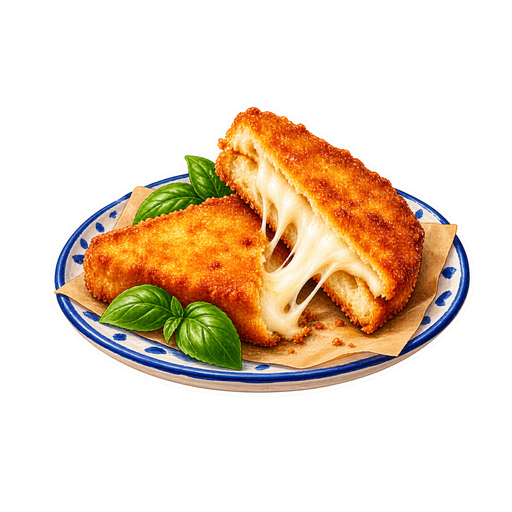 Mozzarella in carrozza sticker illustration