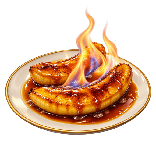 Bananas Flambé sticker illustration