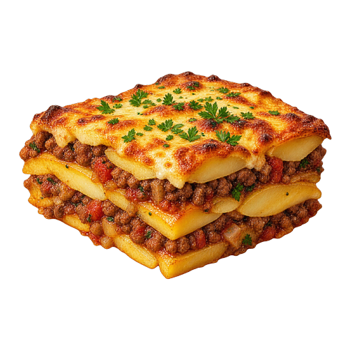 Macedonian Potato Moussaka sticker illustration