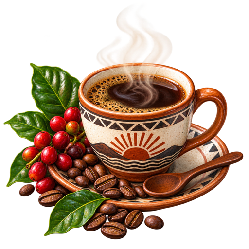 Malawi Coffee sticker illustration