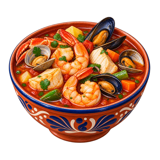 Caldo de Mariscos sticker illustration