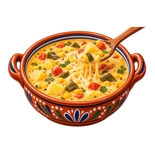 Caldo de queso sticker illustration