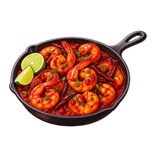 Camarones a la diabla (Devilled Shrimp) sticker illustration