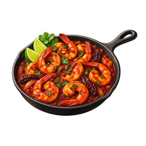 Camarones enchipotlados sticker illustration