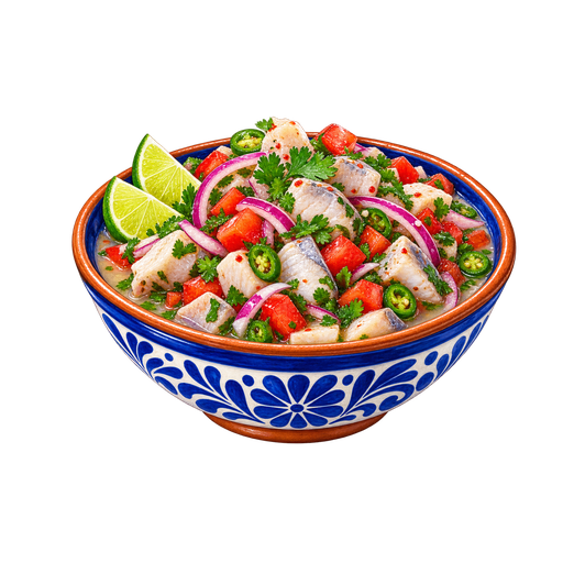 Ceviche de Sierra sticker illustration