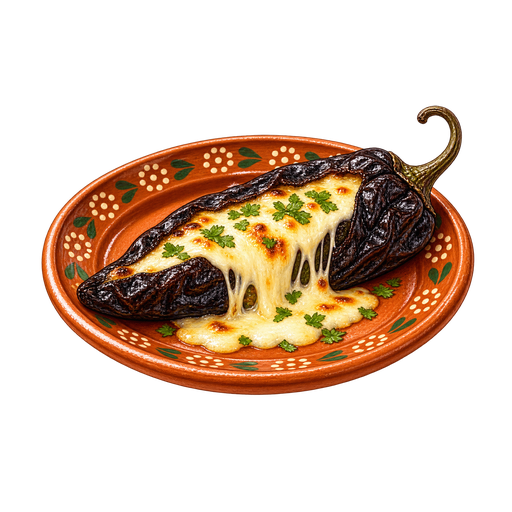 Chile pasilla con queso sticker illustration