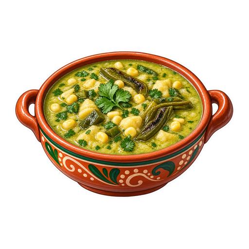Chileatole verde sticker illustration