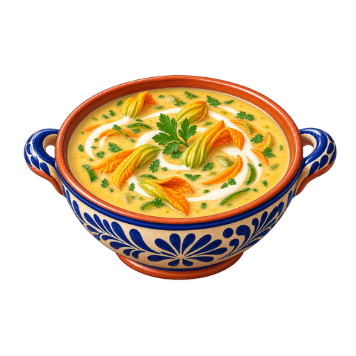 Crema de flor de calabaza sticker illustration