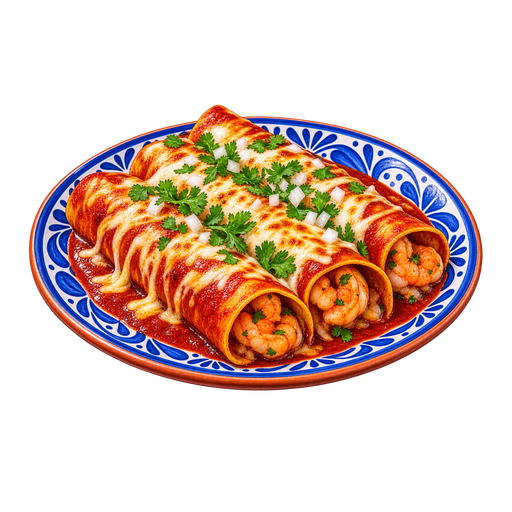 Enchiladas de camaron sticker illustration