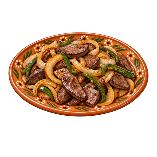 Higado encebollado sticker illustration