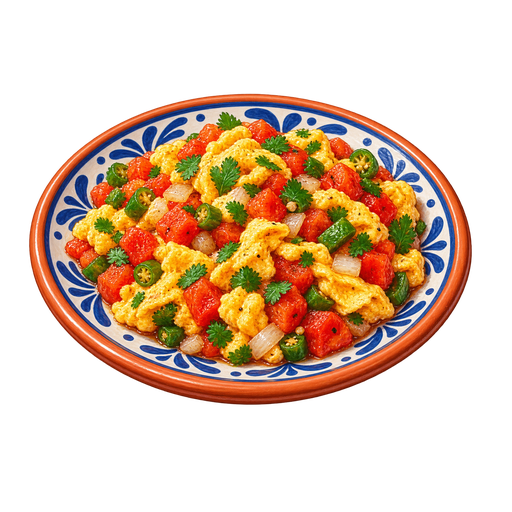 Huevos a la Mexicana sticker illustration