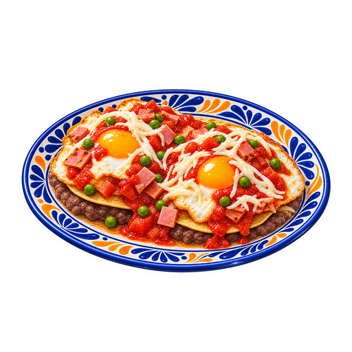 Huevos Motuleños sticker illustration