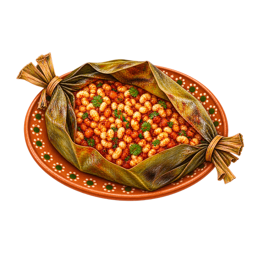 Mixiote de escamol sticker illustration