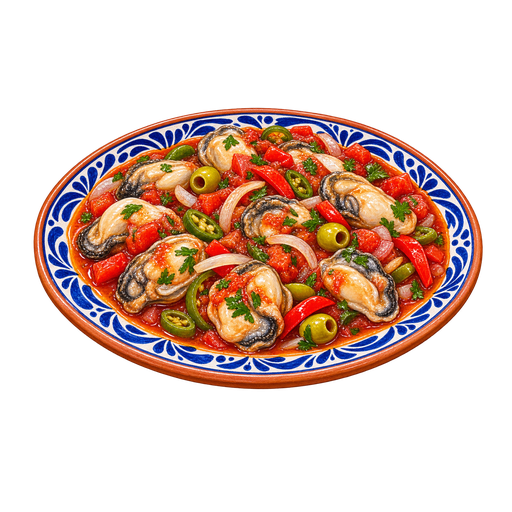 Ostiones a la veracruzana (Veracruz-Style Oysters) sticker illustration