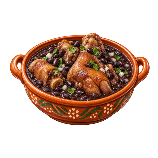 Patitas de puerco en frijol negro sticker illustration