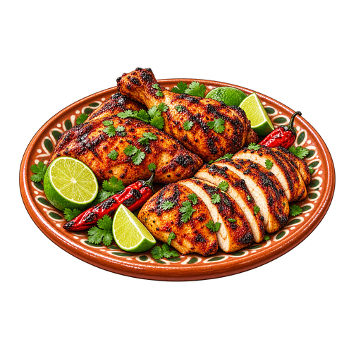 Pollo asado sticker illustration