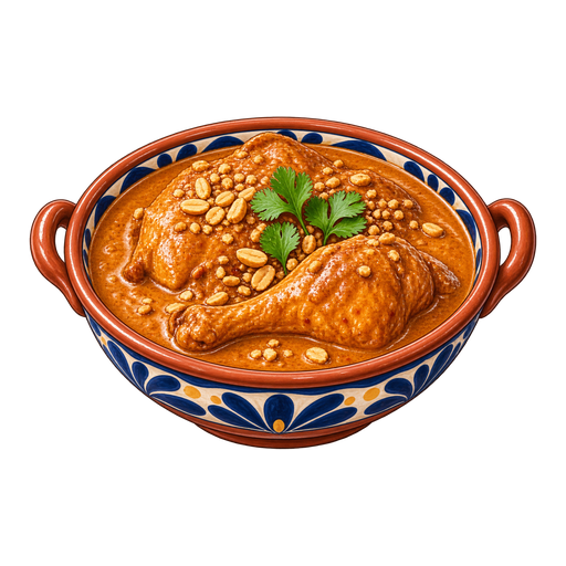 Pollo encacahuatado sticker illustration