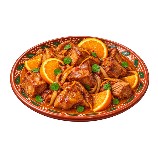 Puerco en naranja sticker illustration