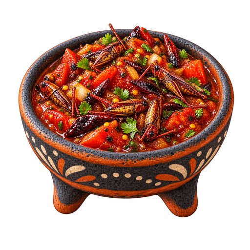 Salsa de chapulines sticker illustration