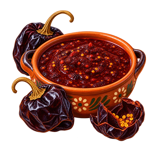 Salsa de chile cascabel sticker illustration
