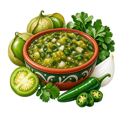 Salsa verde sticker illustration